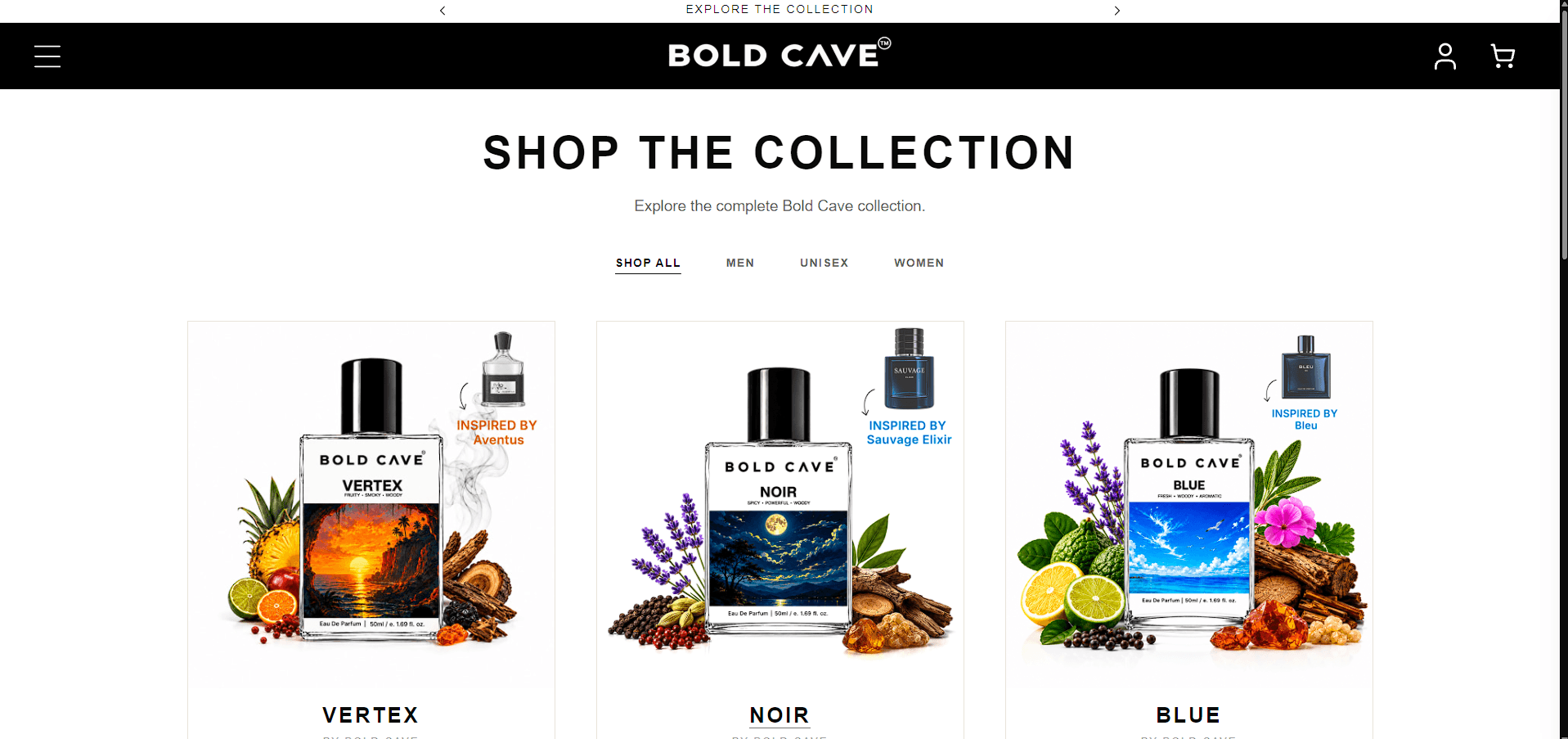 Bold Cave collection page