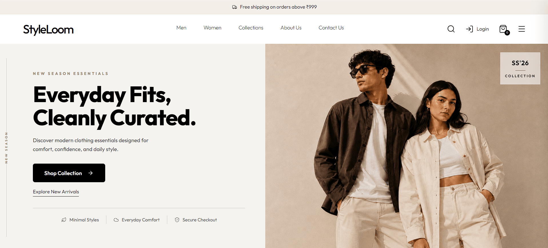 StyleLoom fashion store homepage