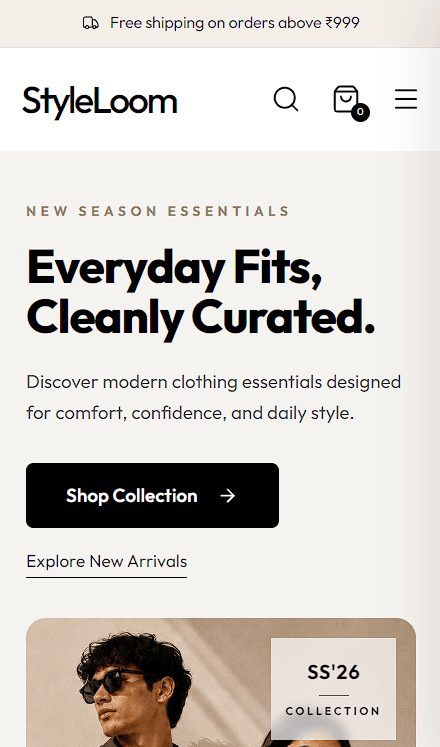 StyleLoom fashion store homepage