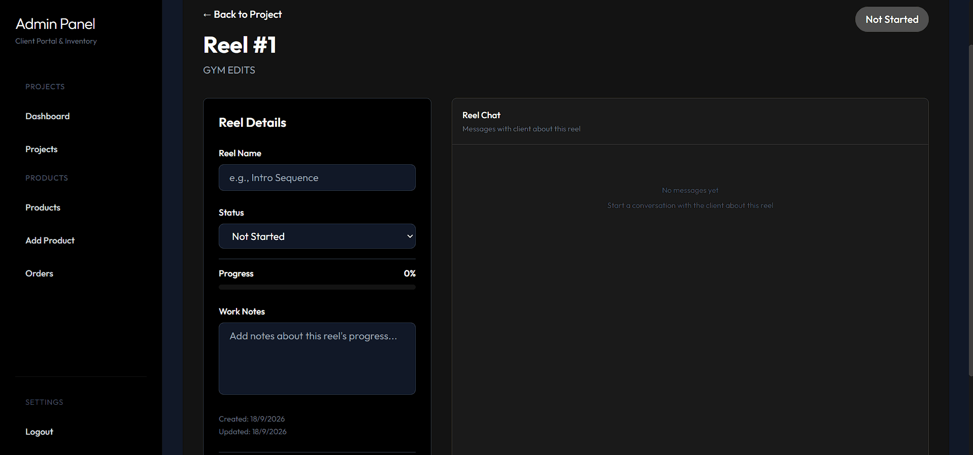 Sumukh Visuals client portal